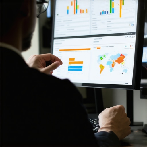 Digital marketer reviewing detailed local SEO analytics and maps.