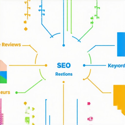 Diagram illustrating how reviews, citations, keywords, and user engagement influence Google Maps rankings