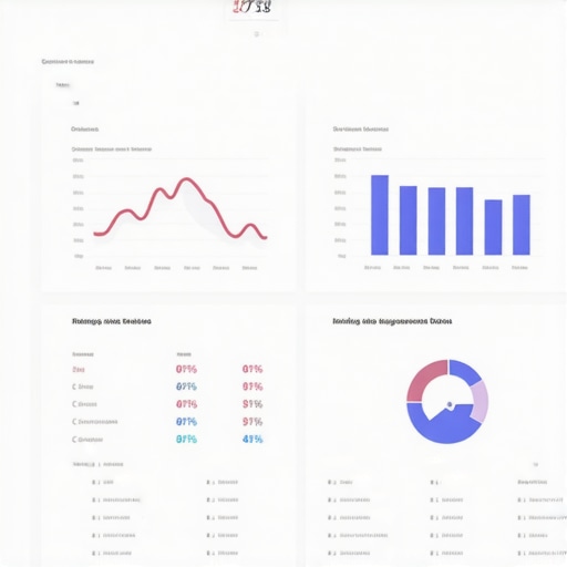 Illustration of an analytics dashboard displaying GMB rankings, reviews, and engagement metrics.