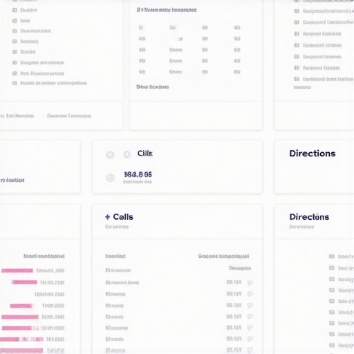 Dashboard showing Google My Business tracking metrics for local SEO