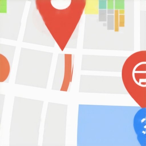 Digital map with SEO icons illustrating advanced strategies for local maps ranking in 2024.