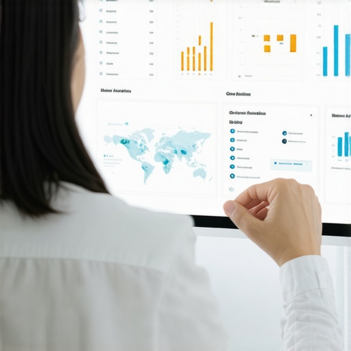 Person reviewing Google My Business analytics and maps data.