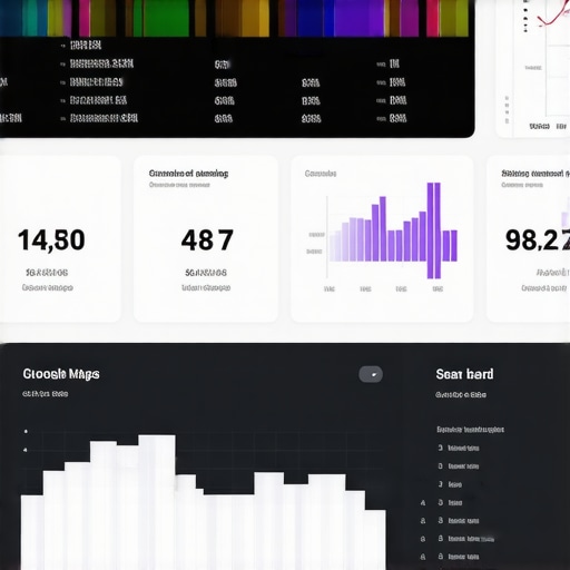 Screenshot of SEO tracking dashboard displaying Google Maps rankings and analytics