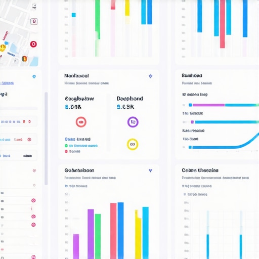Screenshot of a Google Maps ranking tracking dashboard
