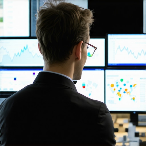 Person analyzing local SEO performance data with maps and analytics charts