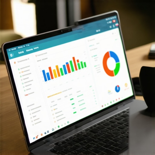 Expert analyzing GMB tracking data on a laptop for accuracy and alignment