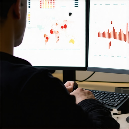 Person analyzing digital data charts related to Google My Business and local SEO strategies.