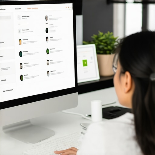 Person reviewing website navigation hierarchy on a laptop.