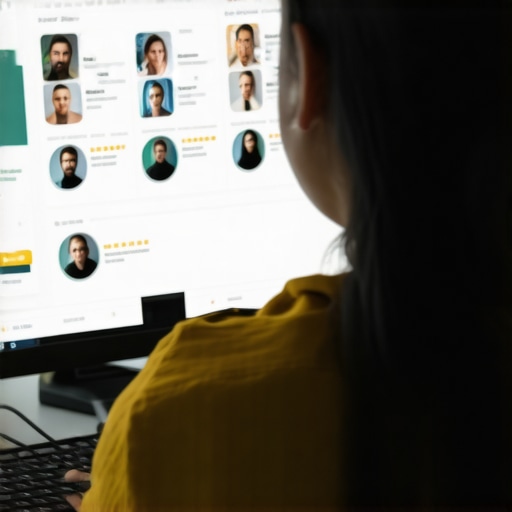 Person reviewing online reviews for signs of fake activity.