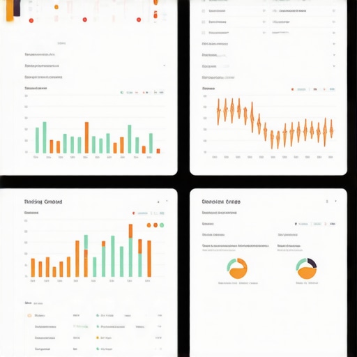 Screenshot of analytic dashboards displaying local SEO metrics and heatmaps