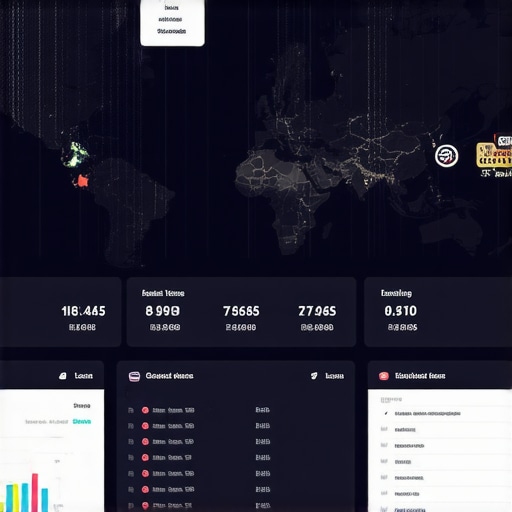 Screenshot of an SEO dashboard displaying map rankings, KPIs, and analytics