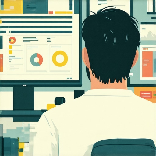 Person reviewing analytics dashboard with filters and AI visualization.
